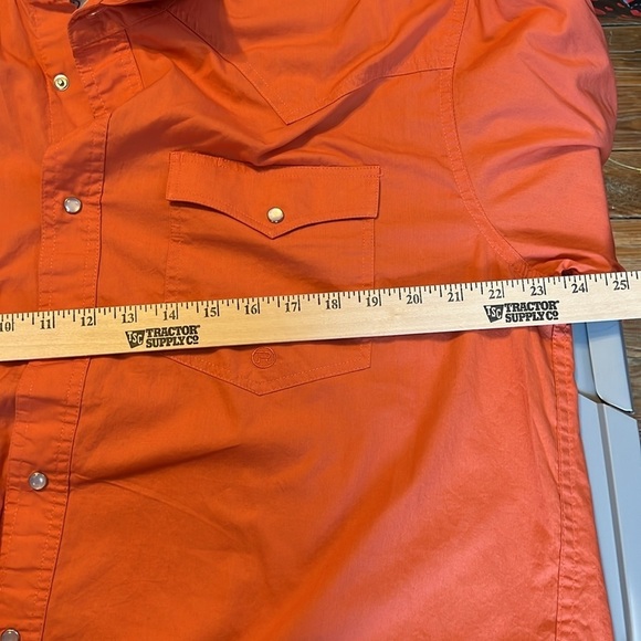 Roper Ranch Wear Orange Western Ling Sleeve Shirt Pearl Snaps L - Picture 6 of 9